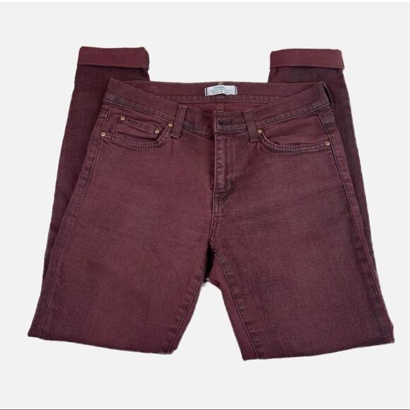 Principle Dreamer Burgundy Distressed Jeans - Picture 1 of 13